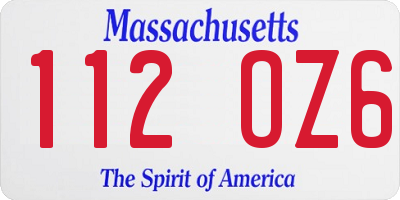 MA license plate 112OZ6