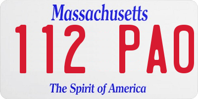 MA license plate 112PA0