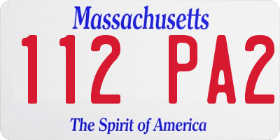 MA license plate 112PA2