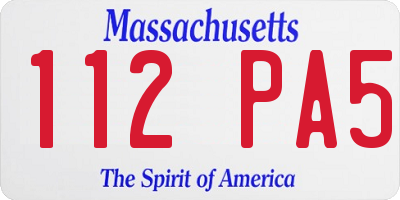 MA license plate 112PA5