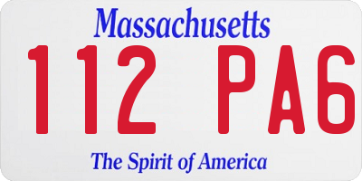 MA license plate 112PA6