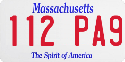 MA license plate 112PA9