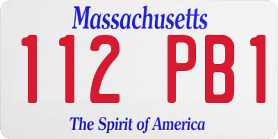 MA license plate 112PB1