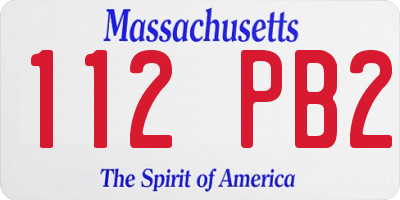 MA license plate 112PB2