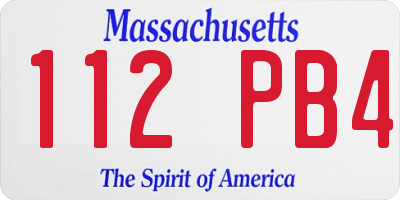 MA license plate 112PB4