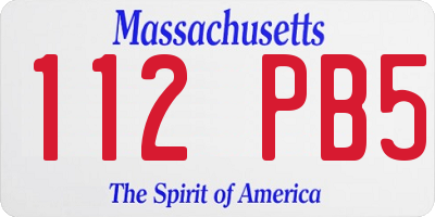 MA license plate 112PB5