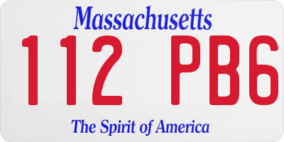 MA license plate 112PB6