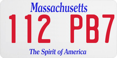 MA license plate 112PB7