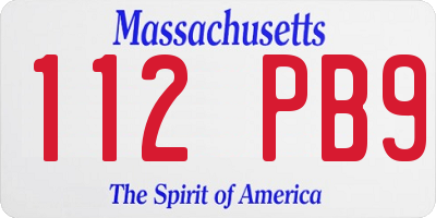 MA license plate 112PB9