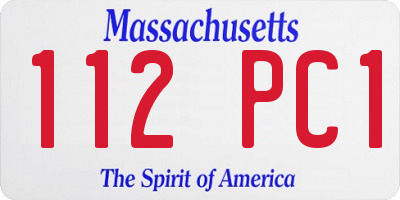 MA license plate 112PC1