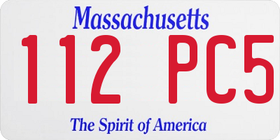 MA license plate 112PC5