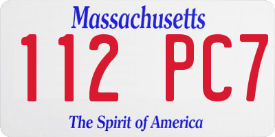 MA license plate 112PC7