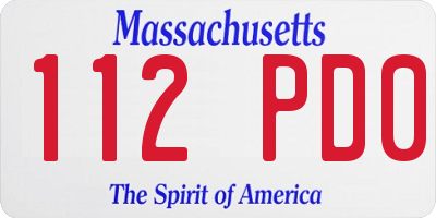 MA license plate 112PD0