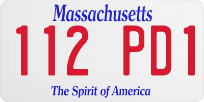 MA license plate 112PD1
