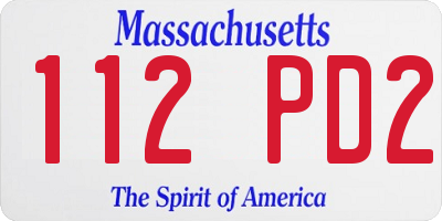 MA license plate 112PD2