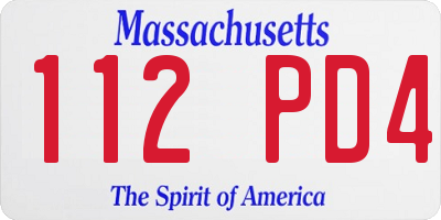 MA license plate 112PD4