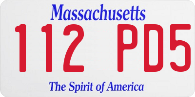 MA license plate 112PD5