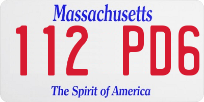 MA license plate 112PD6