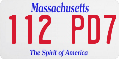 MA license plate 112PD7