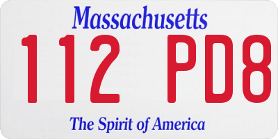 MA license plate 112PD8