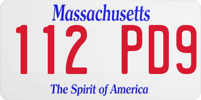 MA license plate 112PD9