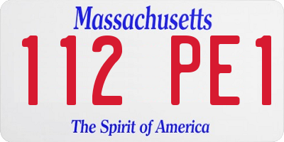 MA license plate 112PE1