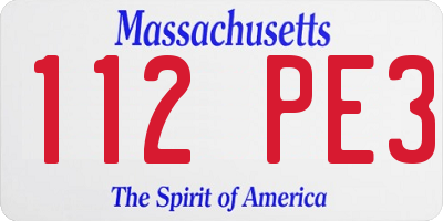 MA license plate 112PE3
