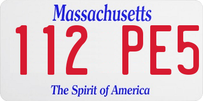 MA license plate 112PE5