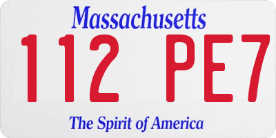 MA license plate 112PE7