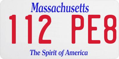 MA license plate 112PE8