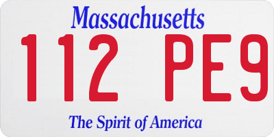 MA license plate 112PE9