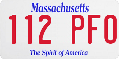 MA license plate 112PF0