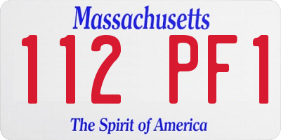 MA license plate 112PF1