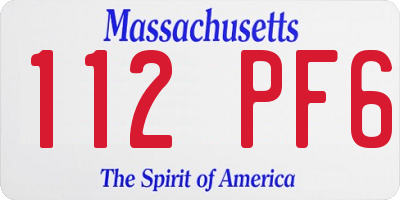 MA license plate 112PF6