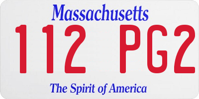 MA license plate 112PG2
