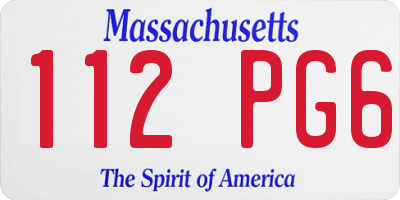 MA license plate 112PG6