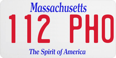 MA license plate 112PH0