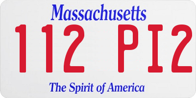 MA license plate 112PI2