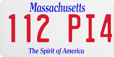 MA license plate 112PI4