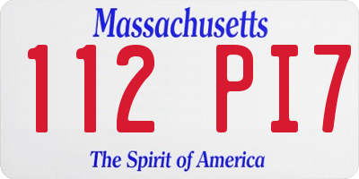 MA license plate 112PI7