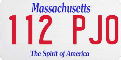 MA license plate 112PJ0