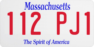 MA license plate 112PJ1