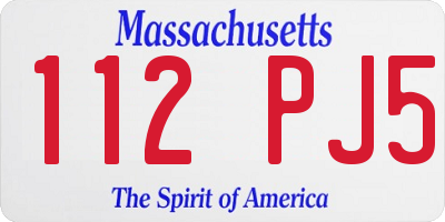 MA license plate 112PJ5