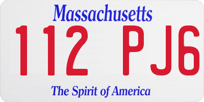 MA license plate 112PJ6
