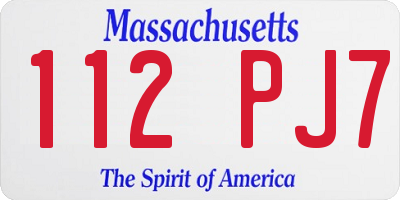 MA license plate 112PJ7