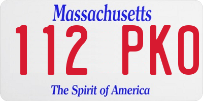 MA license plate 112PK0