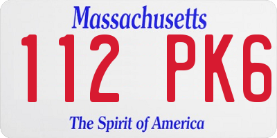 MA license plate 112PK6