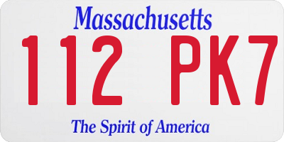 MA license plate 112PK7