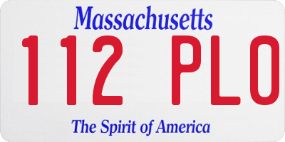 MA license plate 112PL0