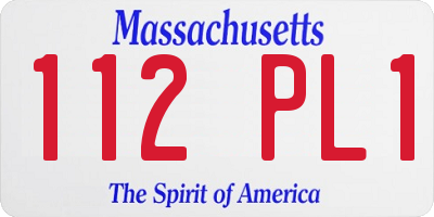 MA license plate 112PL1